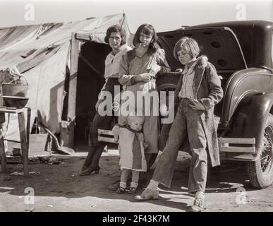 Dürreflüchtlinge. Kalifornien. Februar 1936. Foto von Dorothea lange. Stockfoto