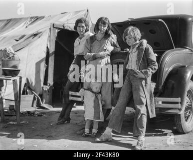 Dürreflüchtlinge. Kalifornien. Februar 1936. Foto von Dorothea lange. Stockfoto
