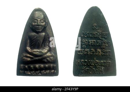 Luang Pu Thuat , Amulett aus Wat Chang Hai. Provinz Pattani, Thailand. Stockfoto