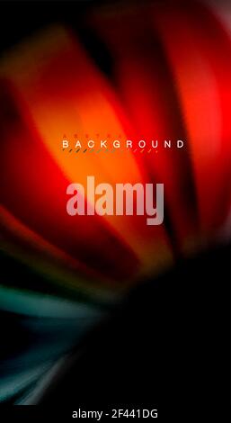 Abstrakte Wellenlinien fließende Regenbogen-Stil Farbstreifen auf schwarzem Hintergrund. Abstrakte Wellenlinien fließende Regenbogen-Stil Farbstreifen auf schwarzem Hintergrund. Vektor künstlerische Illustration für Präsentation, App Wallpaper, Banner oder Poster Stock Vektor