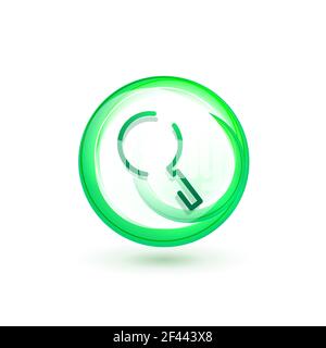 Suche vergrößerter Web-Taste, Symbol vergrößern. Modernes Vergrößerungsglas-Schild, Website-Design oder mobile App. Suche vergrößerter Web-Taste, Symbol vergrößern. Modernes Vergrößerungsglas-Schild, Website-Design oder mobile App. Vektorgrafik Stock Vektor