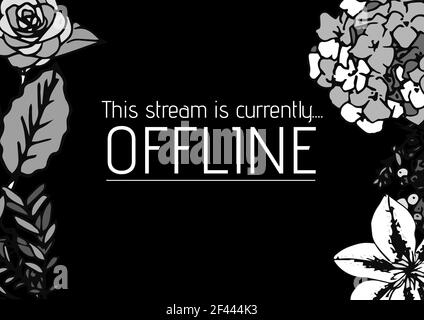 Das digital generierte Bild dieses Streams ist derzeit Offline-Text Und florale Dessins Stockfoto