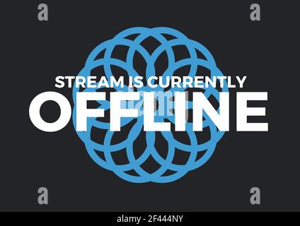 Digital generiertes Bild des Streams ist derzeit offline Text gegen Blaue geometrische Formen Stockfoto