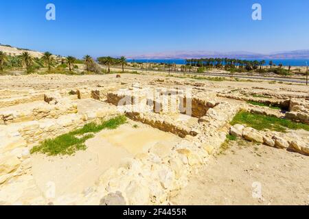 Blick auf die antiken Stätten in ein Gedi, nahe dem Toten Meer, Süd-Israel Stockfoto