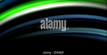 Mehrfarbige Wellenlinien auf schwarzem Hintergrund. Mehrfarbige Wellenlinien auf schwarzem Hintergrund Vektor-Design Stock Vektor