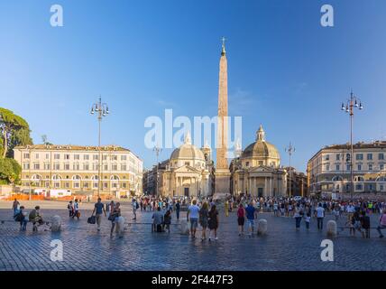 Geographie / Reisen, Italien, Latium, Rom, plaza del Popolo, Santa Maria in Montesanto und Santa Maria de, Additional-Rights-Clearance-Info-not-available Stockfoto