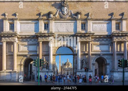 Geographie / Reisen, Italien, Latium, Rom, plaza del Popolo, Porta del Popolo, Additional-Rights-Clearance-Info-not-available Stockfoto