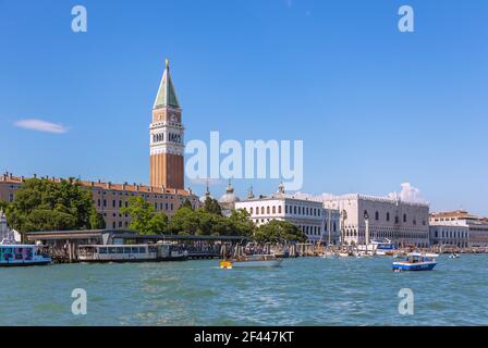 Geographie / Reisen, Italien, Venetien, Venedig, Bacino di San Marco mit Palazzo Ducale, campanile und Gia, Additional-Rights-Clearance-Info-Not-available Stockfoto