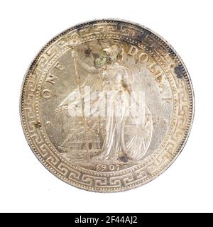 1907 Vereinigtes Königreich (UK) 1 Dollar British Trade Dollar Stockfoto
