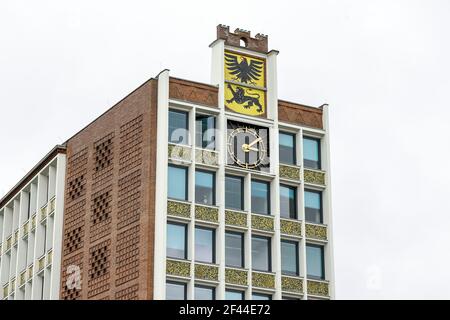 DŸren, Nordrhein-Westfalen, Deutschland - Rathaus DŸren in Zeiten der Koronakrise ist der Bezirk DŸren eine der Gemeinden mit den höchsten Stockfoto