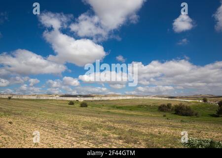Konkrete Trennmauer zwischen Israel und Palästina im Westjordanland Stockfoto