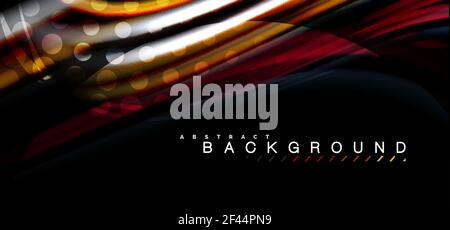 Mehrfarbige Wellenlinien auf schwarzem Hintergrund. Mehrfarbige Wellenlinien auf schwarzem Hintergrund Vektor-Design Stock Vektor