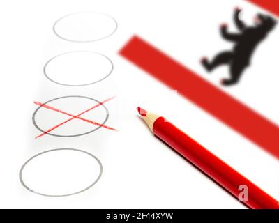 Symbolische Stimmzettel Landtagswahl in Berlin Stockfoto