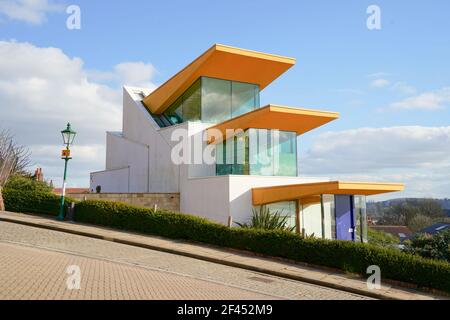 Paradiesvogel, Haus, Lincoln City, Michaelgate, Entwicklung, Abseits des steilen Hügels, historische Gegend, modernisierter Stil, Strelitzia Gebäude, zeitgemäß. Stockfoto