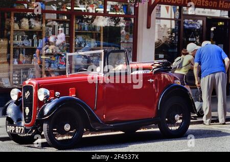 A 1937 Austin 7 Opal geparkt in Sutton on Sea, Lincolnshire, England, UK Stockfoto