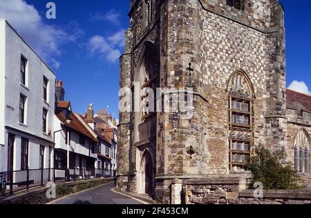 St Clements Church and Croft Road, Hastings Old Town, East Sussex, England, Großbritannien Stockfoto