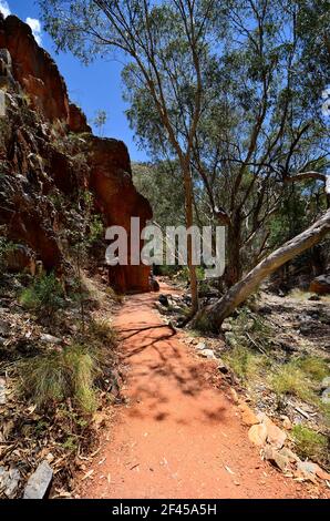 Australien, NT, Fußweg nach Standley Chasm im McDonnell Range Nationalpark Stockfoto