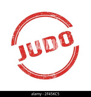 JUDO Text geschrieben auf rot grungy vintage runde Stempel. Stockfoto