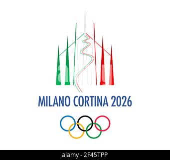 2026 Olympische Winterspiele in Mailand Cortina Stockfoto