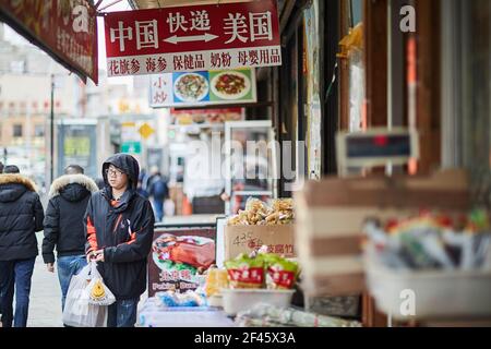 Ein chinesischer Markt in New york chinatown Stockfoto