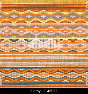 Nahtloser Kelim-Teppich Mit Quadratischen Pixelmustern Stockfoto