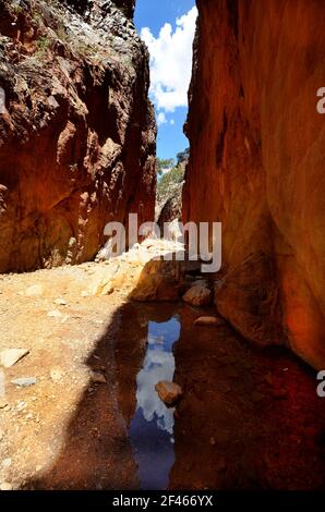 Australien, NT, bemerkenswerte Standley Chasm in McDonnell Range National Park Stockfoto