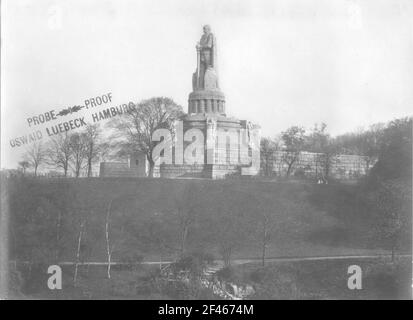 Hamburg, alter Elbpark. Bismarck-Denkmal (1902-1906; H. Lederer, E. Schaudd) Stockfoto