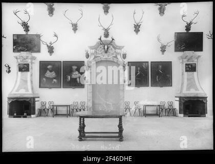 Moritzburg. Jagdschloss. Steinhalle Stockfoto