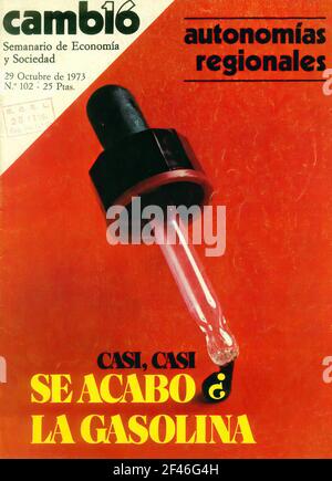 Portada de la revista 'Cambio 16', 29. Oktober 1973, número 102. Stockfoto