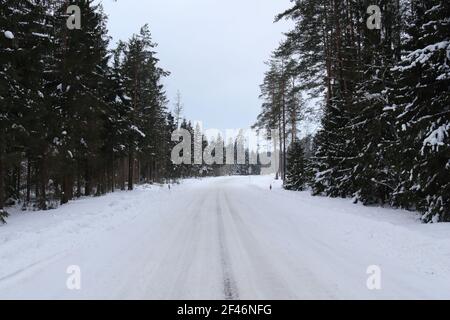 Winter-Straße Stockfoto