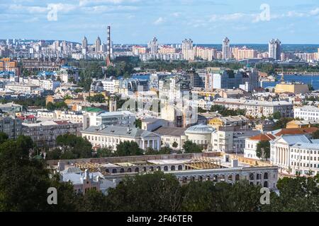 Luftaufnahme der Kiewer Gebäude - Kiew, Ukraine Stockfoto