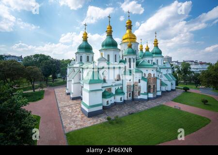 Luftaufnahme der Sophienkathedrale - Kiew, Ukraine Stockfoto