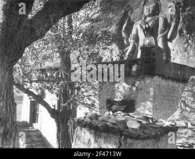 Indisch. Kaschmir. Holen Sie Sich Zanskar-Katte Buddha Maitreya Bi Bhod-Kharbu Stockfoto