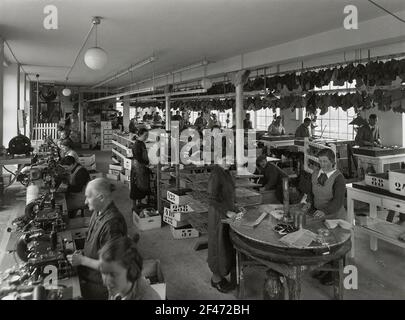 Schuhfabrik Höfer, Hockemeyer & Stadler AG. Produktionsraum Stockfoto