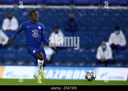 Ngolo Kante of Chelsea - Chelsea gegen Atletico Madrid, UEFA Champions League - Runde der 16 Sekunden, Stamford Bridge, London, Großbritannien - 17th. März 2021 nur zur redaktionellen Verwendung Stockfoto