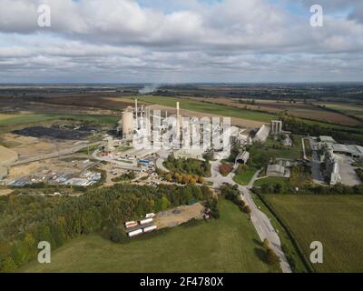 Kenton Cement Works UK Luftbild Stockfoto