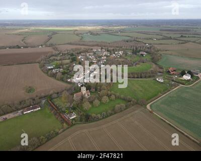 Pleshey English Village Luftbild Stockfoto