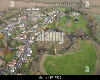 Pleshey English Village Luftbild Stockfoto