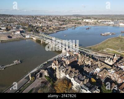 Rochester Bridge kent UK Aerial Stockfoto