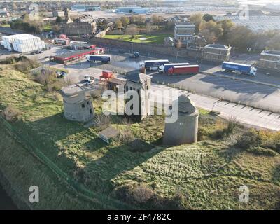 Sheerness Kent WW2 Befestigungsanlagen Luftbild Stockfoto