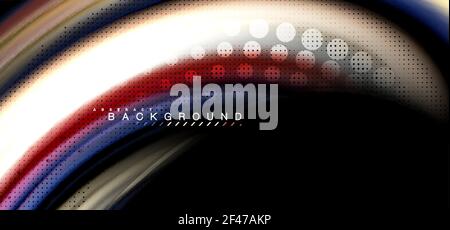 Mehrfarbige Wellenlinien auf schwarzem Hintergrund. Mehrfarbige Wellenlinien auf schwarzem Hintergrund Vektor-Design Stock Vektor