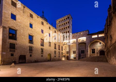 Placa del Rei oder Plaza del Rey, Barri Gotic (Gotisches Viertel), Barcelona, Katalonien, Spanien Stockfoto