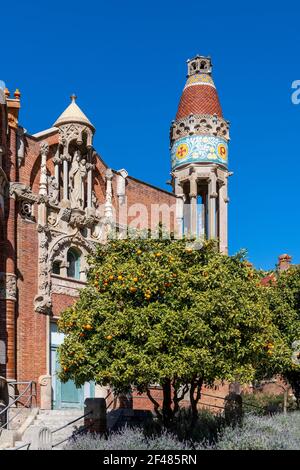 Hospital de la Santa Creu i Sant Pau (Heiliger Kreuz und Sankt Paul), Barcelona, Katalonien, Spanien Stockfoto