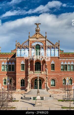 Hospital de la Santa Creu i Sant Pau (Heiliger Kreuz und Sankt Paul), Barcelona, Katalonien, Spanien Stockfoto