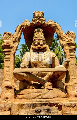 Narasimha in Hampi, UNESCO-Weltkulturerbe, Karnataka, Indien, Asien Stockfoto