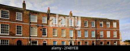 Der Halbmond, einem georgianischen Häuserreihe, Union, Wisbech Stadt, Flussauen, Cambridgeshire, England, Großbritannien Stockfoto