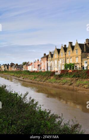 Der Norden Brink Architektur, Fluss Nene, Wisbech Stadt, Cambridgeshire, England, Großbritannien Stockfoto