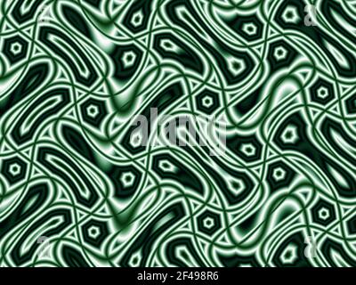 Abstrakter Hintergrund, schwarz grün gradient lebendige dekorative horizontale dynamische Muster Stockfoto