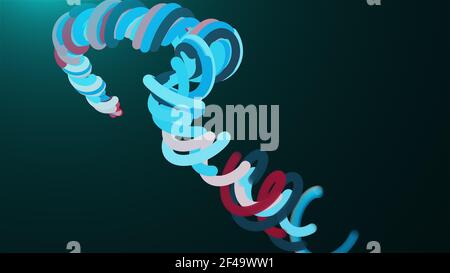 Spiralkonstruktion von Linien, computergeneriert. 3D Rendering abstrakter Backdrop Stockfoto