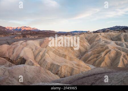 Golden Hour in Zabriskie Point im Tal des Todes Stockfoto